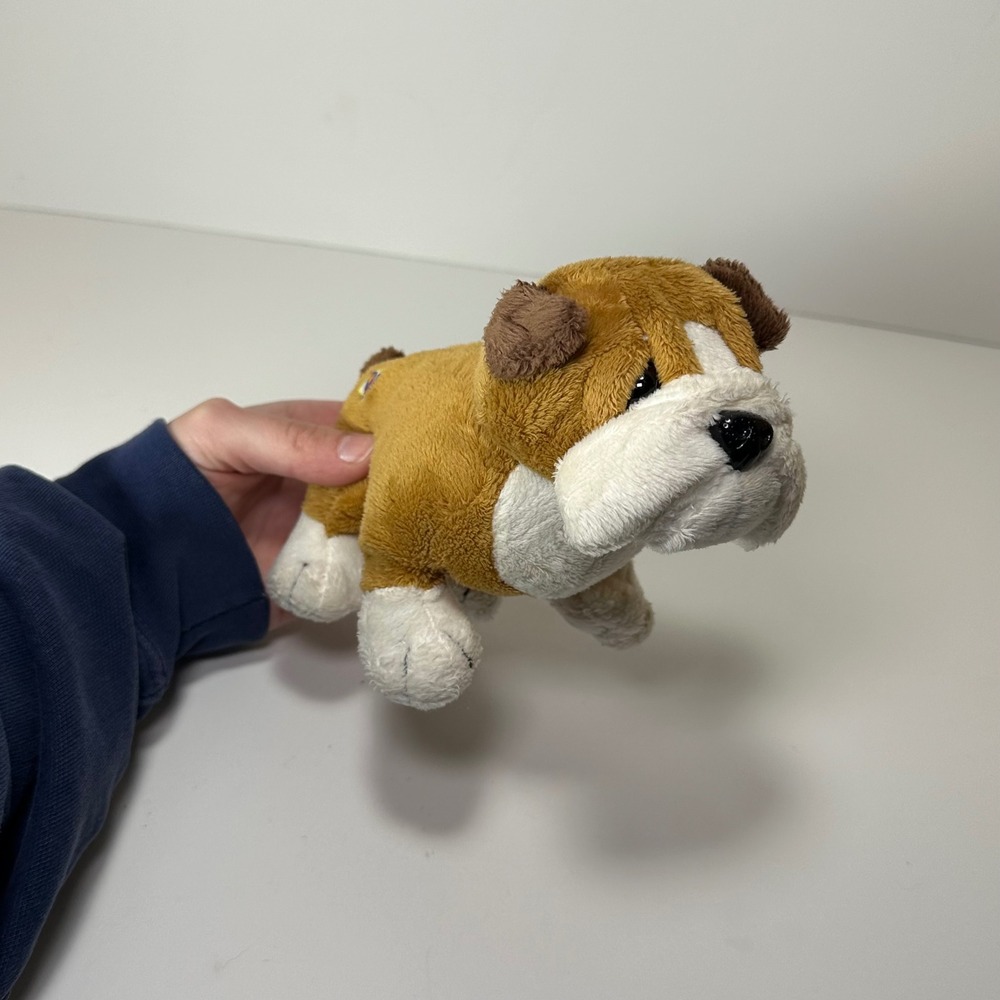 Ganz Webkinz Lil Kinz Bulldog Plush Stuffed Animal Tan White Brown HS107 No Code